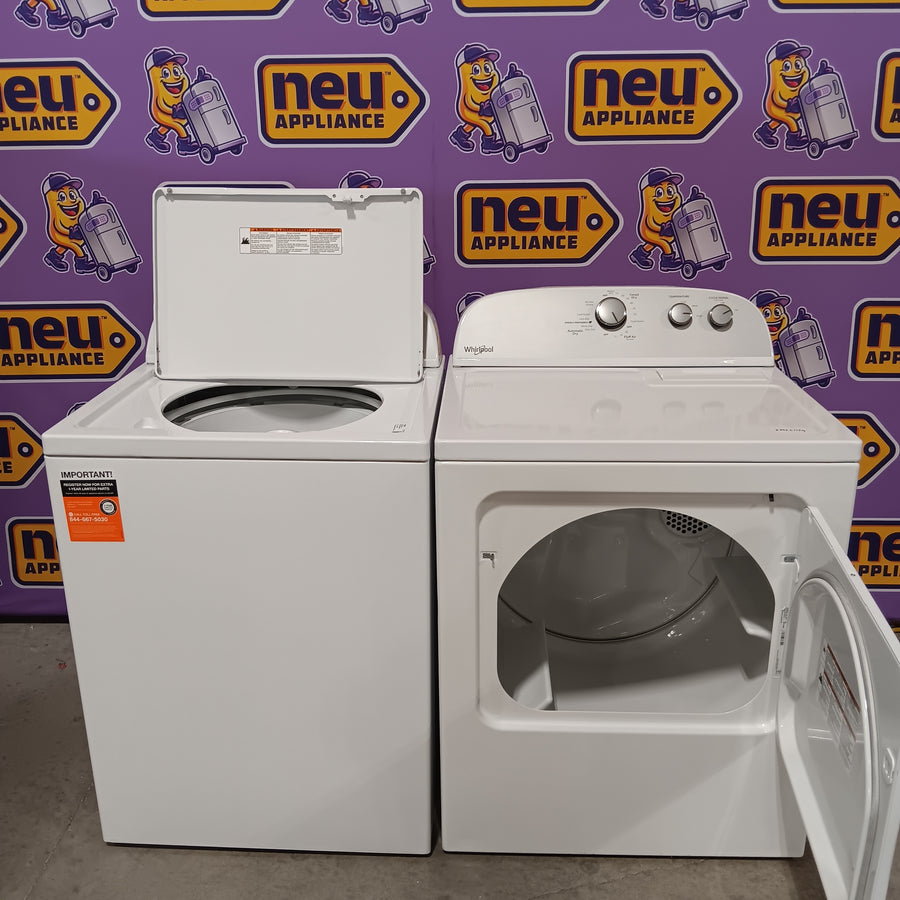 Whirlpool Top Load 3.5 Cu. Ft. Washer with Deep Water Wash Option WTW4816FW - Open Box and Whirlpool Vented 7.0 Cu. Ft. Electric Dryer WED4815EW - Scratch & Dent (Minor)