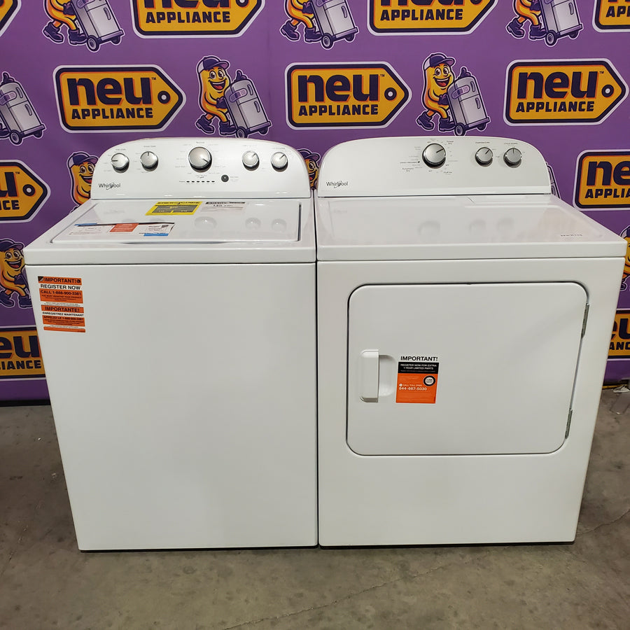 Whirlpool Top Load 3.5 Cu. Ft. Washer with Deep Water Wash Option WTW4816FW - Scratch & Dent (Minor) and Whirlpool Vented 7.0 Cu. Ft. Electric Dryer WED4815EW - Open Box