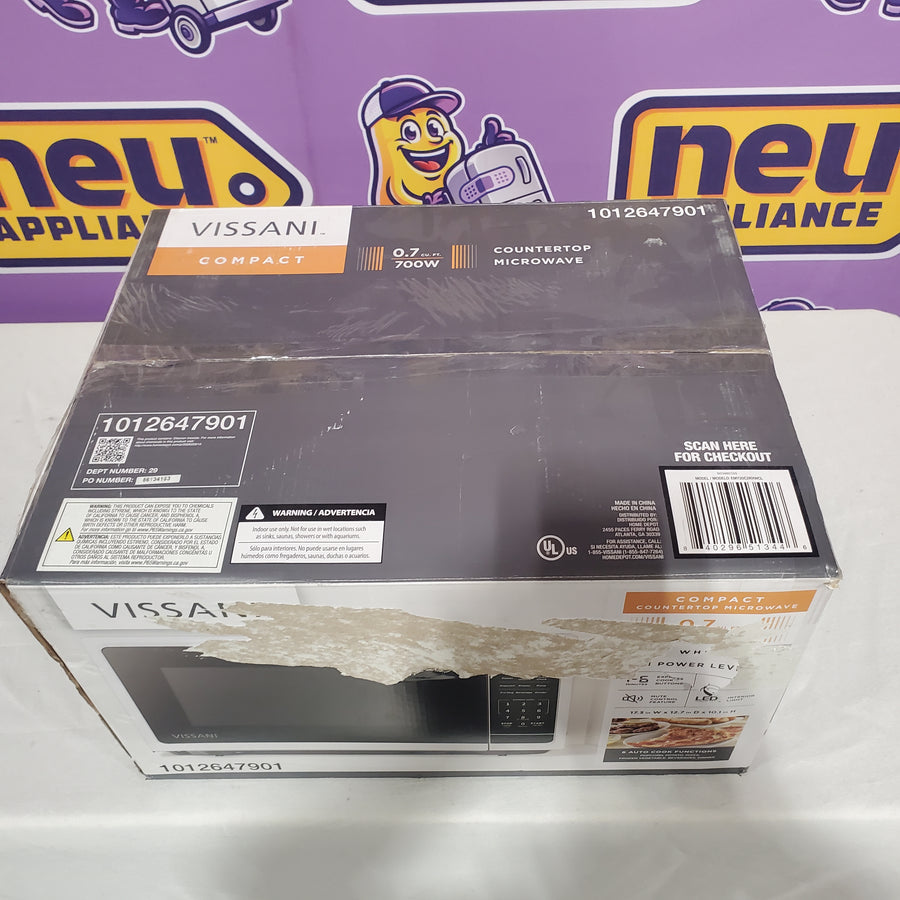 Vissani 0.7 cu. ft. 700-Watt Countertop Microwave in White EM720C2KHWCL - Open Box