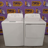 Hotpoint® 4.0 cu. ft. Capacity Washer with Cold Plus and Water Level Control HTW265ASWWW - Scratch & Dent (Minor) and Hotpoint 6.2 cu. ft. Capacity Electric Dryer with Up To 120 ft. Venting and Shallow Depth HTX26EASWWW - Scratch & Dent (Moderate)