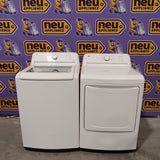 LG Top Load 4.1 Cu. Ft. Washer with TurboDrum Technology in White WT6105CW - Scratch & Dent (Minor) and LG 7.3 Cu. Ft.  Electric Rear Control Ultra Large Capacity Dryer in White with Sensor Dry DLE6100W - Open Box