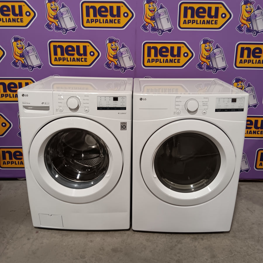 LG Ultra Large Capacity Front Load 4.5 Cu. Ft. Washer in White with ColdWash Technology WM3400CW - Scratch & Dent (Moderate) and LG 7.4 cu. ft. Large Capacity Electric Dryer in White DLE3400W - Open Box