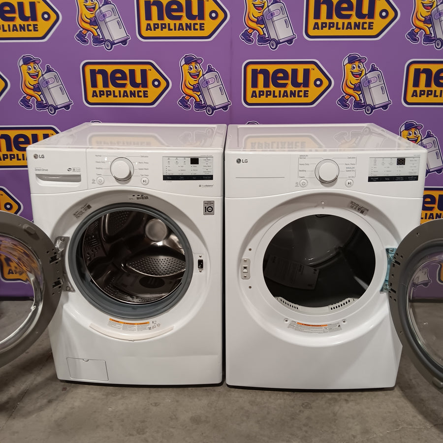 LG Ultra Large Capacity Front Load 4.5 Cu. Ft. Washer in White with ColdWash Technology WM3400CW - Scratch & Dent (Moderate) and LG 7.4 cu. ft. Large Capacity Electric Dryer in White DLE3400W - Open Box