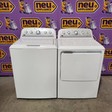 GE White Top Load 4.4 Cu. Ft. Washer with Stainless Steel Basket GTW490ACJWS - Certified Refurbished and GE White Electric 7.2 Cu. Ft. Dryer with Aluminized Alloy Drum GTD45EASJWS - Certified Refurbished