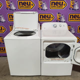 GE White Top Load 4.2 Cu. Ft. Washer with Stainless Steel Basket and Dual Action Agitator GTW460ASJWW - Certified Refurbished and GE 7.2 cu. ft. Capacity Aluminized Alloy Drum Electric Dryer GTD33EASKWW - Certified Refurbished