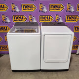 Samsung White Top Load 5.0 Cu. Ft. Washer with Active Water Jet WA50R5200AW - Certified Refurbished and Samsung White Electric 7.4 Cu. Ft. Dryer with Sensor Dry DVE50R5200W - Certified Refurbished