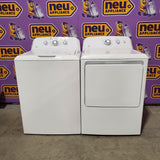 GE® 3.8 cu. ft. Capacity Washer with Stainless Steel Basket in White GTW330ASKWW - Certified Refurbished and GE White Electric 6.2 Cu. Ft. Capacity Dryer with Shallow Depth and Up to 120 Ft. Venting Capability GTX33EASKWW - Certified Refurbished