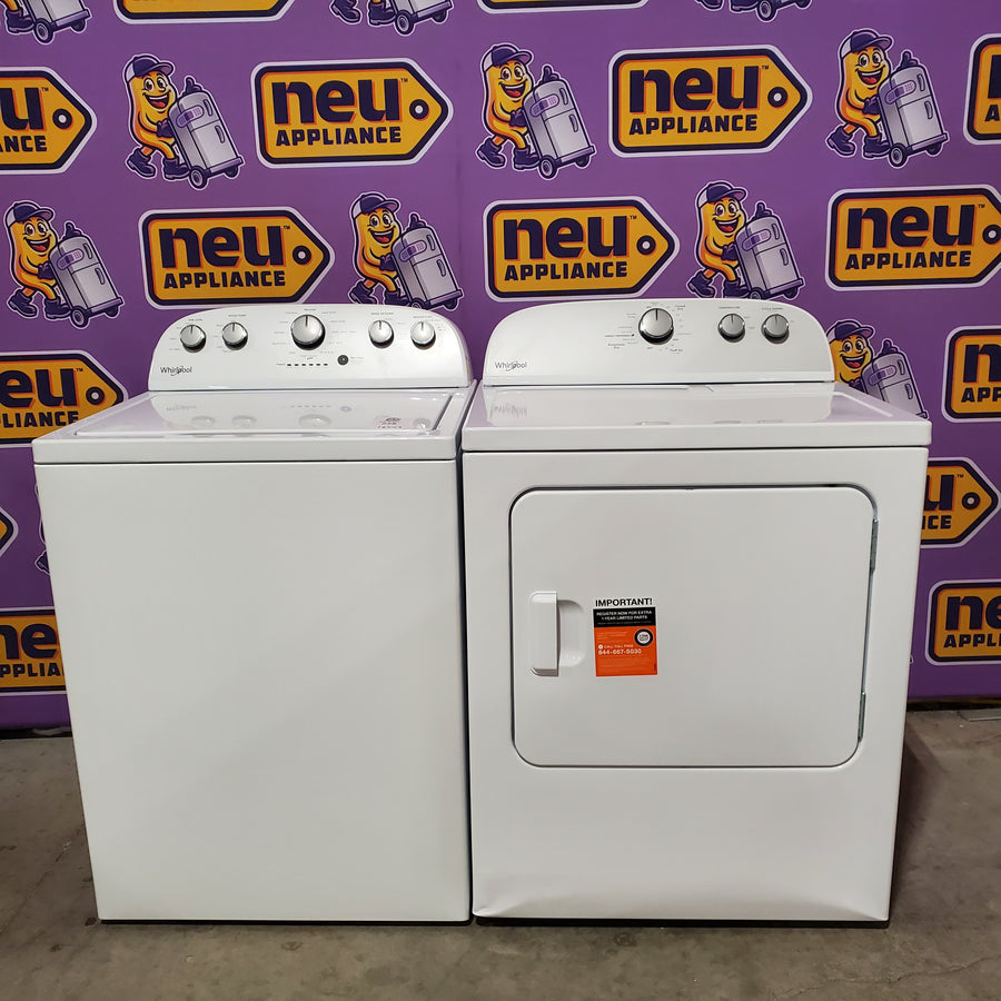 Whirlpool Top Load 3.5 Cu. Ft. Washer with Deep Water Wash Option WTW4816FW - Certified Refurbished and Whirlpool Vented 7.0 Cu. Ft. Electric Dryer WED4815EW - Scratch & Dent (Moderate)