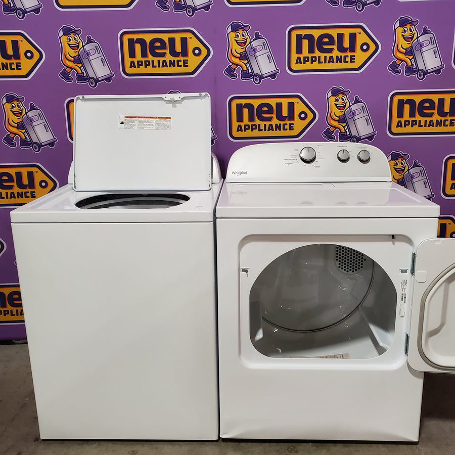 Whirlpool Top Load 3.5 Cu. Ft. Washer with Deep Water Wash Option WTW4816FW - Certified Refurbished and Whirlpool Vented 7.0 Cu. Ft. Electric Dryer WED4815EW - Scratch & Dent (Moderate)