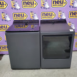 LG 5.5 cu. ft. SMART Top Load Washer in Matte Black with Impeller, Easy Unload and TurboWash3D Technology WT8400CB - Open Box and LG 7.3 cu. ft. Ultra Large Capacity Rear Control Electric Dryer with EasyLoad™ Door DLE8400BE - Scratch & Dent (Minor)