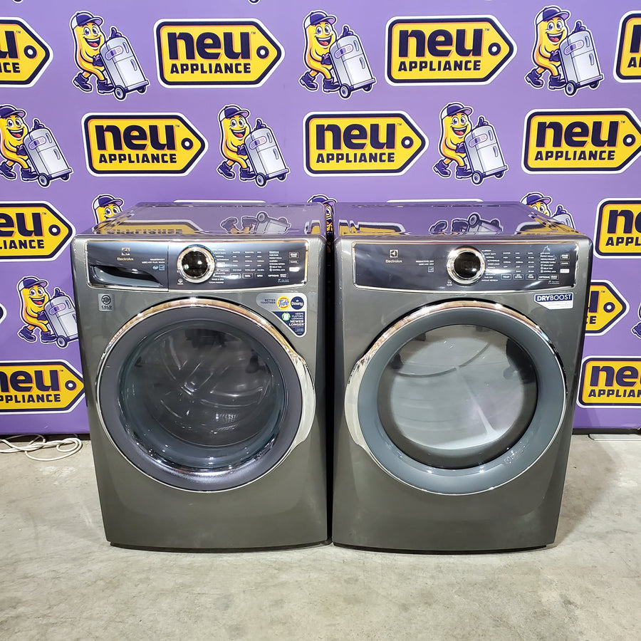 Electrolux Titanium Front Load 600 Series 4.5 Cu. Ft. Washer with Smartboost ELFW7637AT - Scratch & Dent (Minor) and Electrolux 500 Series Electric Steam 8.0 cu ft ENERGY STAR Dryer with Instant Refresh Cycle  ELFE7537AT - Scratch & Dent (Moderate)