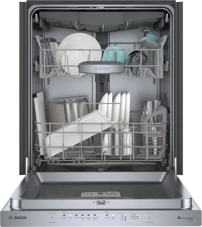 Pictures of Bosch Stainless Steel 500 Series 24 inch Wide Fully Integrated Built In Smart Dishwasher with 16 Place Setting Capacity and 3rd Rack SHP65CM5N - New In Box - Neu Appliance Outlet - Discount Appliance Outlet in Austin, Tx