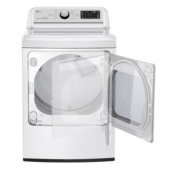 LG 5.5 cu. ft. Mega Capacity Smart Wi-Fi Enabled Top Load Washer with Impeller WT7400CW - Certified Refurbished and LG 7.3 cu. ft. Ultra Large Capacity Smart Wi-Fi Enabled Electric Dryer with Sensor Dry Technology DLE7300WE - Certified Refurbished