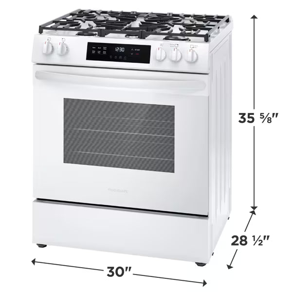 Frigidaire 5 Burners 5.1-cu ft Slide-In Natural Gas Range in White 20531SD522 - FCFG3062AW - Scratch & Dent (Minor)