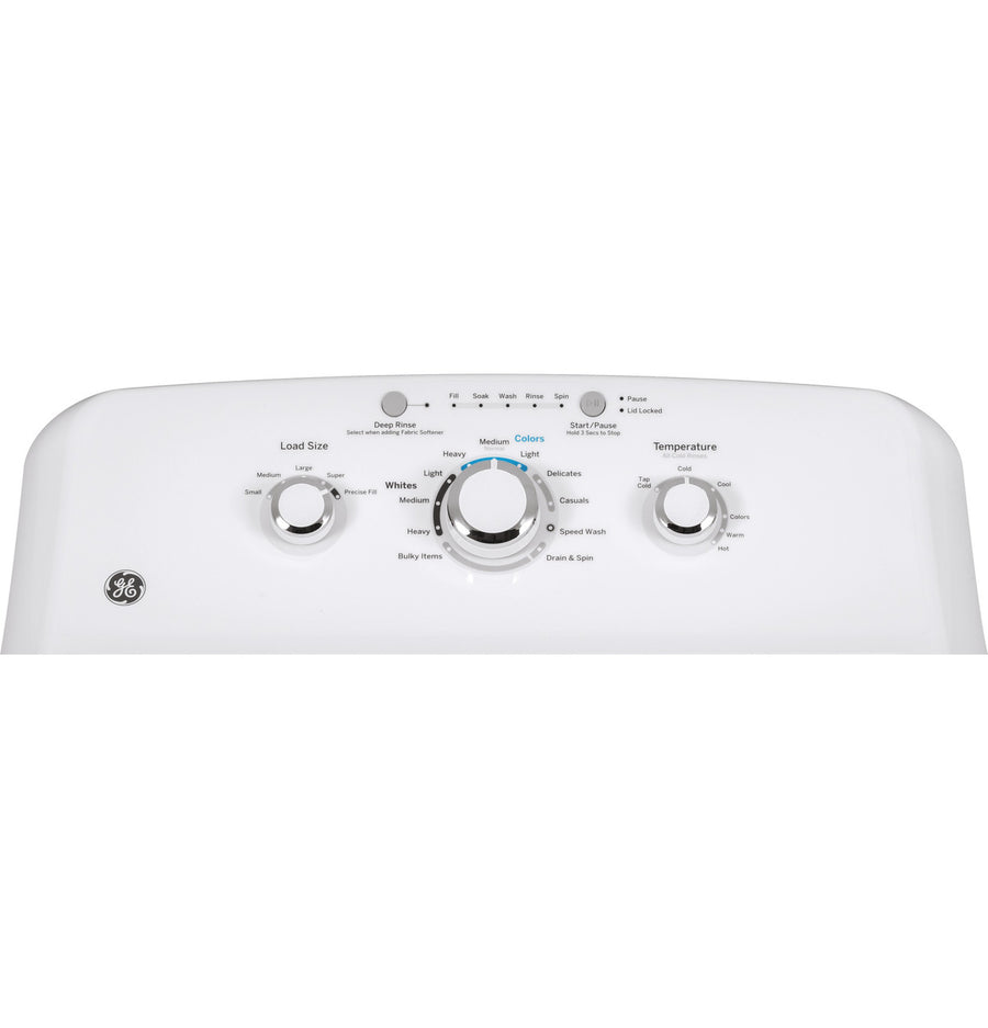 GE Top Load 4.0 Cu. Ft. Capacity Washer with Stainless Steel Wash Basket GTW325ASWWW - New in Box and GE 7.4-cu ft Vented Electric Dryer in White 16255 - GTD72EBSNWS - Certified Refurbished