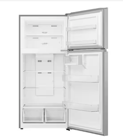 Vissani 18 cf Top Freezer Refrigerator-Stainless Look-E*Star-Garage Ready 25139SD775 - VRT180P3AVE - Scratch & Dent (Moderate)