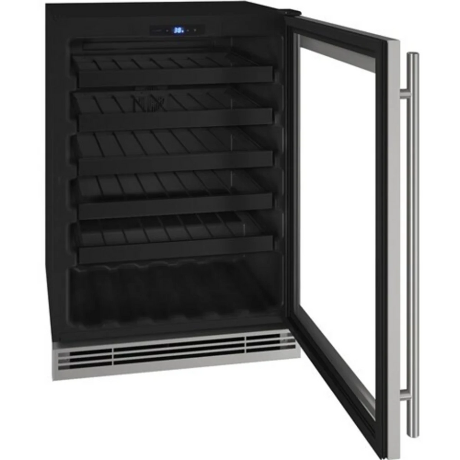U-Line 24 Inch Wine Refrigerator with 5.5 Cu. Ft. Capacity, 3/4 Extension Wine Racks, LED Lighting, Digital Touch Pad Control, and Convection Cooling UHWC124-SG01A - Scratch & Dent (Minor)