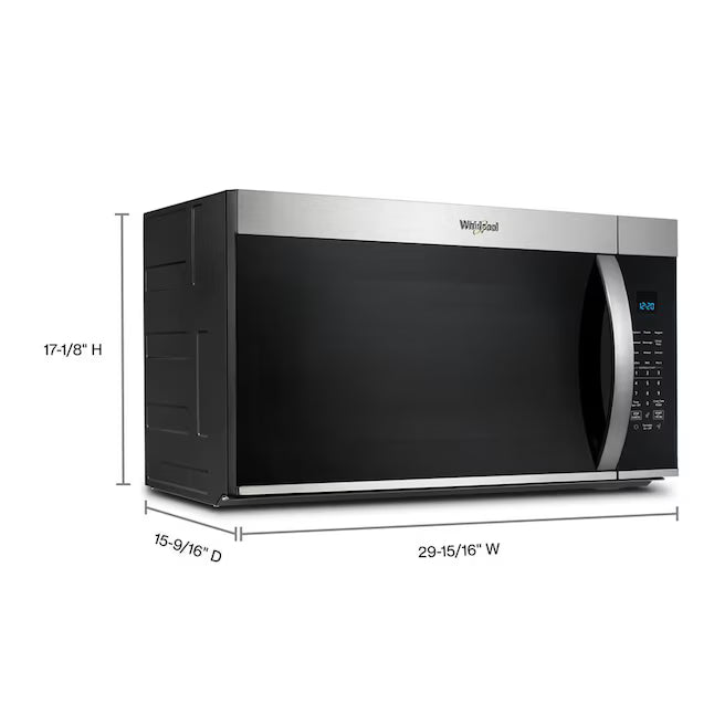Whirlpool 1.9-cu ft Over-the-Range Microwave with Sensor Cooking in Stainless Steel WMMS3330RZ - Open Box