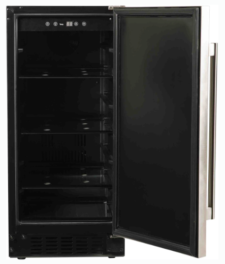 Azure 15 Inch Compact Refrigerator with 3 cu. ft. Capacity, Field Reversible Door, Auto Defrost, and Blue LED Lighting A115R-S - Scratch & Dent (Minor)