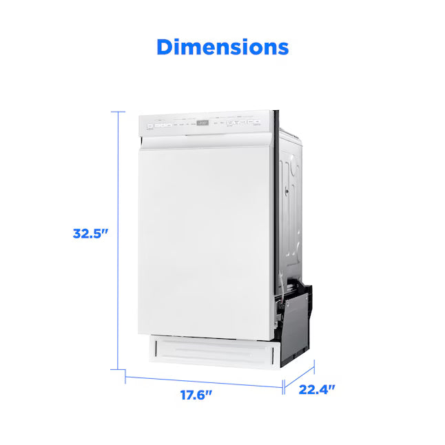 Midea 18-in Front Control Built-in Dishwasher, 52-Decibel in White MDF18A1AWW - Scratch & Dent (Minor)