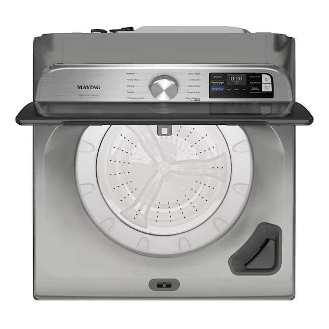 Maytag 5.3 cu. ft. Top Load Washer in Classic Silver with Impeller, Extra Power Option and Smart Appliance 22136SD266 - MTW6200RR - Scratch & Dent (Moderate)