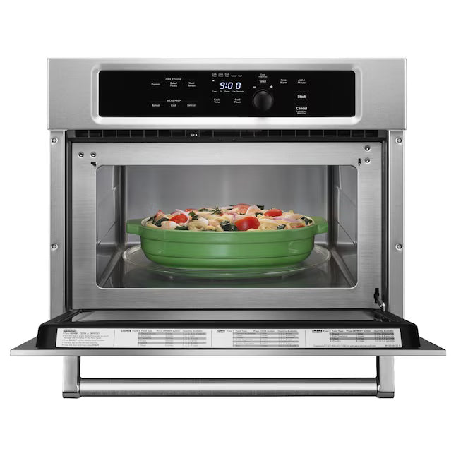 KitchenAid 1.4-cu ft 1000-Watt 23.75-in Built-In Microwave in Stainless Steel KMBS104ESS - Scratch & Dent (Minor)