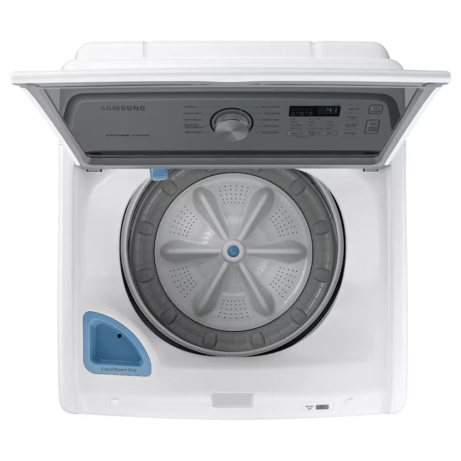 Samsung 4.5-cu ft High Efficiency Impeller Medium Top-Load Washer in White WA45T3400AW - Certified Refurbished and Samsung 7.2-cu ft Electric Dryer in White DV400EWHDWR - Certified Refurbished