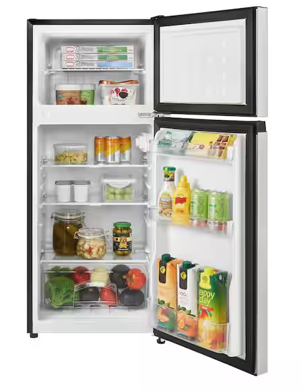 Vissani 4.5 cu. ft. 2-Door Mini Refrigerator in Platinum Steel with Freezer HVDR45PS - Open Box