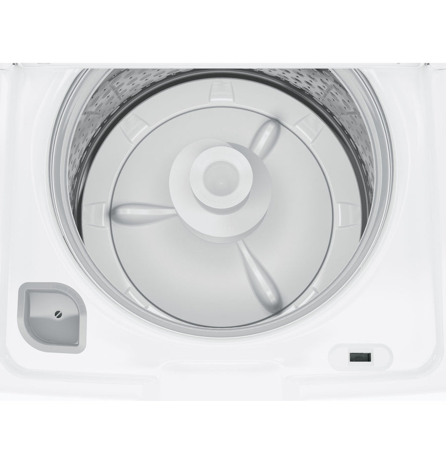 GE White Top Load 4.2 Cu. Ft. Washer with Stainless Steel Basket and Dual Action Agitator GTW460ASJWW - Certified Refurbished