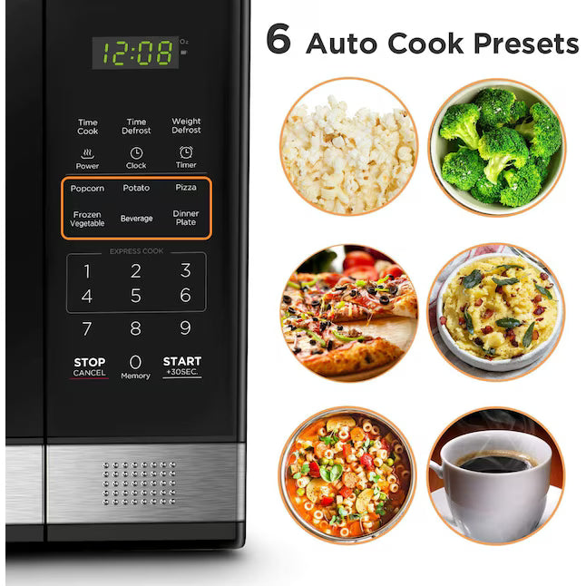 BLACK+DECKER 1.1-cu ft 1000-Watt Countertop Microwave in Black EM031MB11 - New in Box