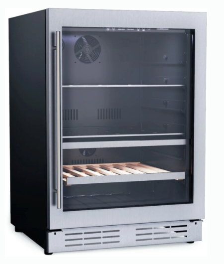 Elica 24 Inch Dual Zone Wine and Beverage Center with 4.8 Cu. Ft. Capacity, Slide Out Shelves, and UV Coated Double Panel Glass Door EBS52SS1 - Scratch & Dent (Minor)