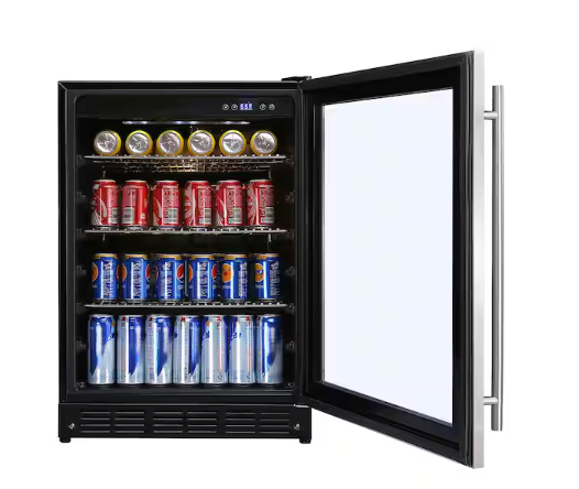 Magic Chef Beverage 23.4 in. 154 (12 oz.) Can Beverage Cooler in Stainless Steel HMBC58ST - Open Box