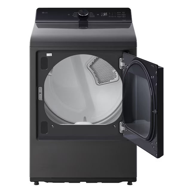 LG 7.3-cu ft Vented Electric Dryer in Platinum Black 22521666 - DLE8200L - Open Box