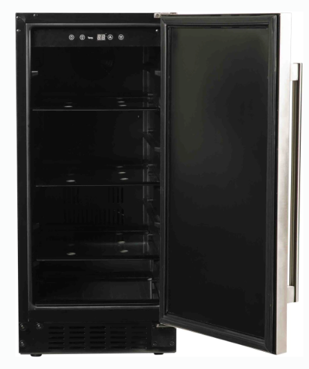 Azure 15 Inch Compact Refrigerator with 3 cu. ft. Capacity, Field Reversible Door, Auto Defrost, and Blue LED Lighting A115R-O - Open Box