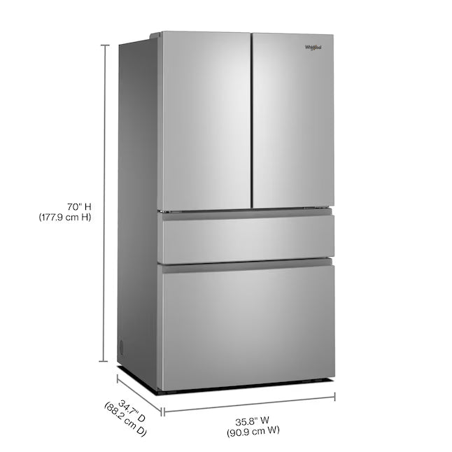 Whirlpool® 30 Cu. Ft. Family-Sized Capacity French Door Refrigerator with Flexible Temperature Drawer WRMF3336SZ - Scratch & Dent (Moderate)