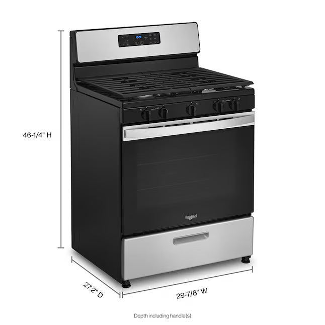 *Propane* Whirlpool 5.1 Cu. Ft. Freestanding Gas Range with Edge to Edge Cooktop WFG505M0MS - Open Box