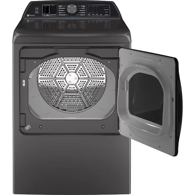GE Profile™ ENERGY STAR® 7.4 cu. ft. Capacity Smart Aluminized Alloy Drum Electric Dryer with Sanitize Cycle and Sensor Dry 6SD64 - PTD70EBPTDG - Scratch & Dent (Minor)
