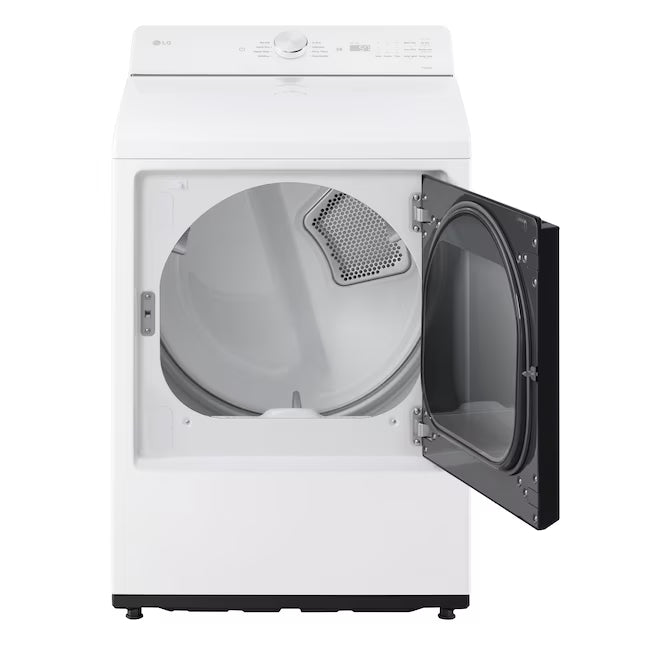LG 5.0 cu.ft. SMART Top Load Washer in Alpine White with TurboWash WT8200CW - Scratch & Dent (Minor) and LG 7.3 cu. ft. Ultra Large Capacity Rear Control Electric Dryer with AI Sensing and ThinQ® Smart Features DLE8200W - Scratch & Dent (Moderate)