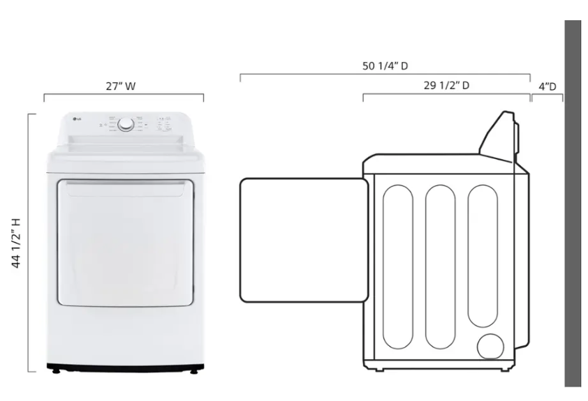 Pictures of LG 7.3 Cu. Ft. Electric Rear Control Ultra Large Capacity Dryer in White with Sensor Dry 3SD716 - DLE6100W - Open Box - Neu Appliance Outlet - Discount Appliance Outlet in Austin, Tx