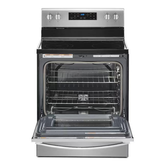 Whirlpool 5.3 cu. ft. Electric Range with 5 Burner Elements and Frozen Bake Technology in Stainless Steel 05CR74 - WFE525S0JS - Scratch & Dent (Minor)