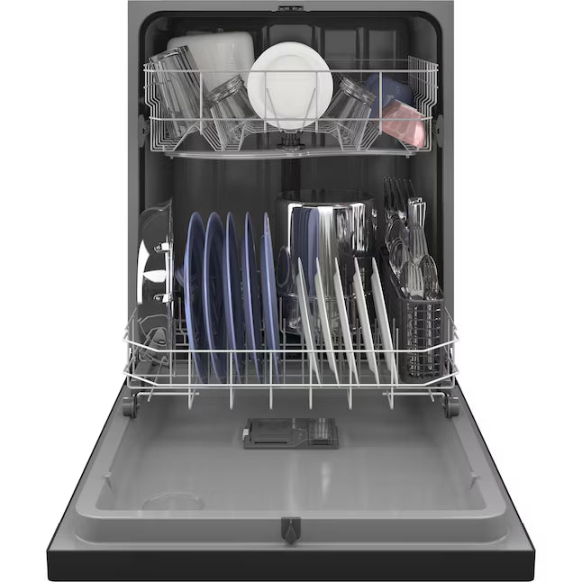 Hotpoint 24-in Front Control Built-in Dishwasher, 60-Decibel in Black HDF330PGRBB - Scratch & Dent (Moderate)