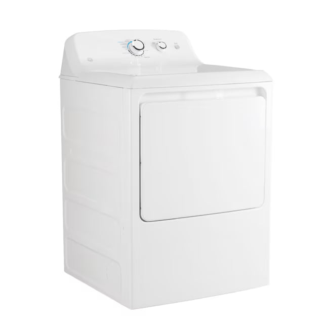 GE White Top Load 4.0 Cu. Ft. Capacity Washer with Stainless Steel Wash Basket GTW325ASWWW - New in Box and GE White Electric 6.2 Cu. Ft. Capacity Dryer with Shallow Depth and Up to 120 Ft. Venting Capability 16274 - GTX33EASKWW - Scratch & Dent (Minor)