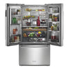 Pictures of KitchenAid 23.8 cu. ft. Counter-Depth French Door Platinum Interior Refrigerator with PrintShield™ Finish 31133SD123 - KRFC704FPS - Scratch and Dent (Moderate) - Neu Appliance Outlet - Discount Appliance Outlet in Austin, Tx