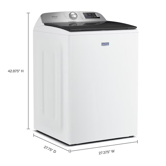 Maytag 5.3 cu. ft. Pet Pro Top Load Washer in White with Impeller, Extra Power and Sanitize Cycle with Oxi 22521689 - MTW7200RW - Scratch & Dent (Minor)