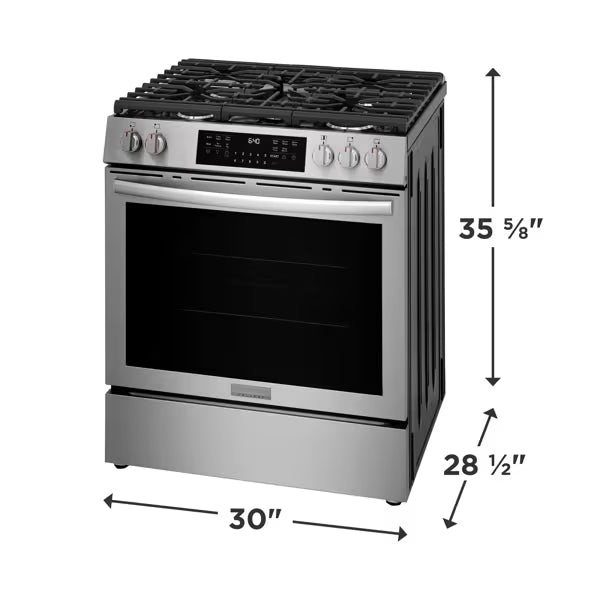 Frigidaire Gallery 5 burners 5.1-cu ft Air Fry Convection Oven Freestanding Natural Gas Range in Stainless Steel 20531SD518- GCFG3059BF - Scratch & Dent (Minor)