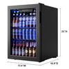 SIMZLIFE 17.4-in 100-Can Black Built-in/Freestanding Beverage Refrigerator Wine Cooler with Insulation Glazed Door SA112 - BR001-95BL - Scratch & Dent (Minor)