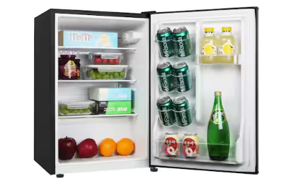 Vissani 2.6 cu. ft. Mini Refrigerator with 3-Glass Shelves and Manual Defrost in Black, ENERGY STAR VS26HSCPB - Open Box