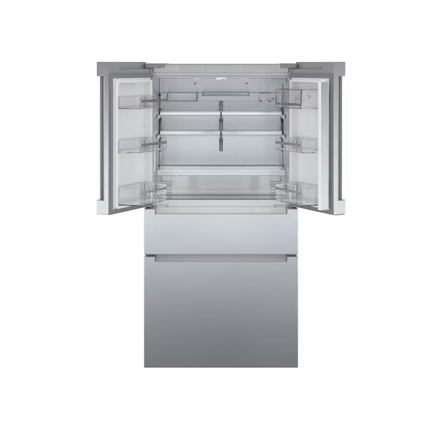 Bosch 800 Series 21 cu. ft. Smart Counter Depth 4-Door French Door Recessed Handle Refrigerator Stainless Steel, Ice and Water B36CL80ENS - Scratch & Dent (Moderate)
