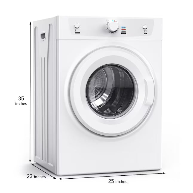 SIMZLIFE 3.5 cu. ft. vented Front Load Stackable Electric Compact Dryer in White with Multiple Drying Modes, Exhaust Hose CD-14 - Open Box