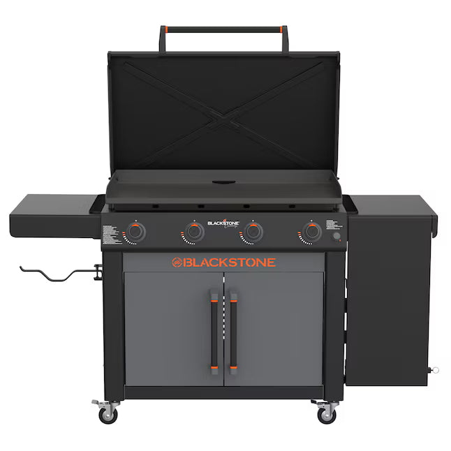Blackstone 36in Culinary Cabinet Omnivore Griddle with Folding Prep Table 4-Burner Liquid propane Flat Top Grill 7SD341 - 2230 - Open Box